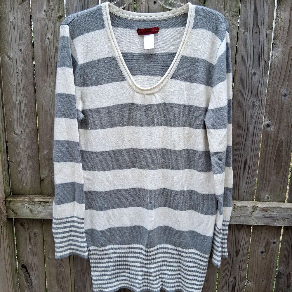 522 Sweater Dress women's XL Gray & White by 1955 Vintage Premium